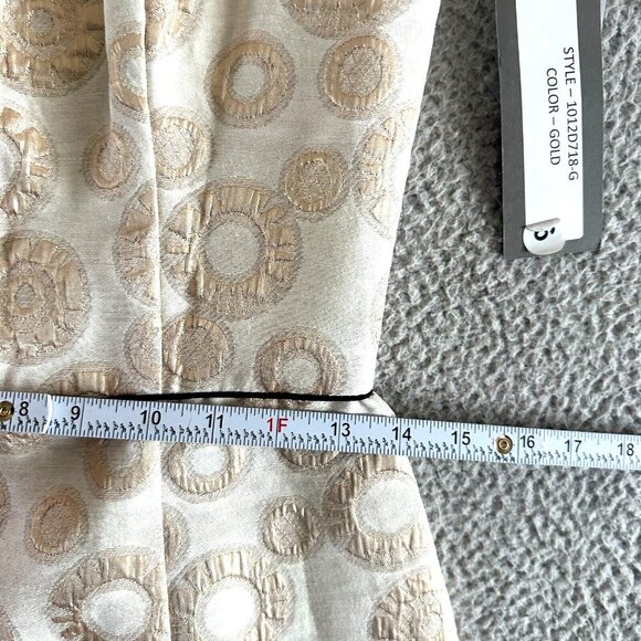 Corey Lynn Calter Mini Dress Metallic Gold Silk Top and Lining Sheath - Picture 4 of 16